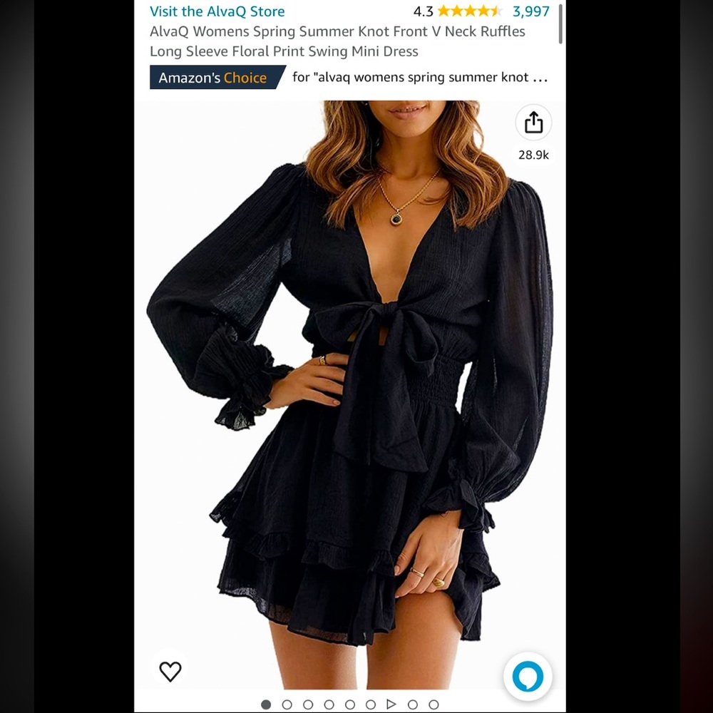 Mini Chiffon Cocktail Wrap Dress with Ruffles from Amazon *Brand New*